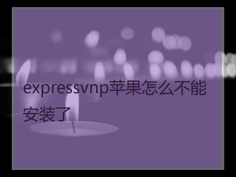 expressvnp苹果怎么不能安装了