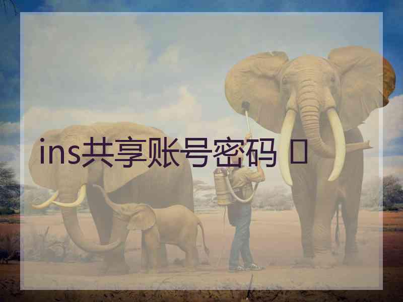 ins共享账号密码 	