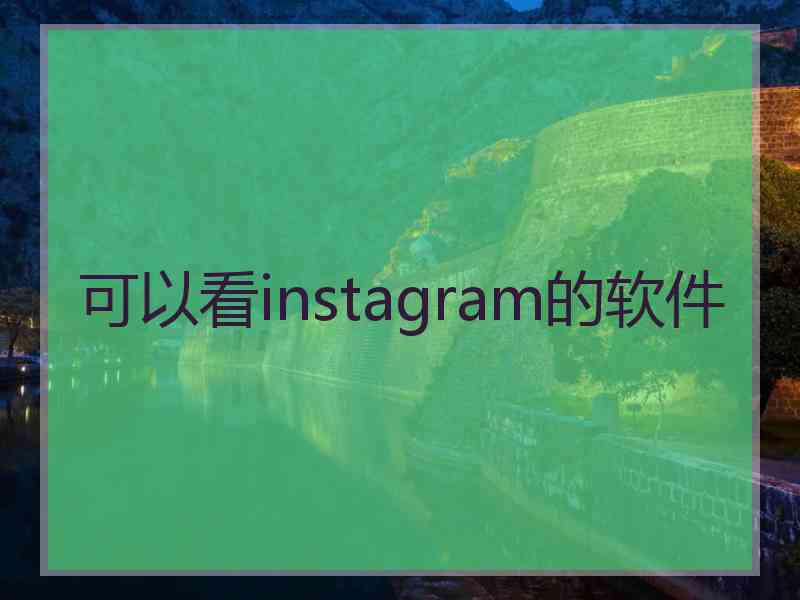 可以看instagram的软件