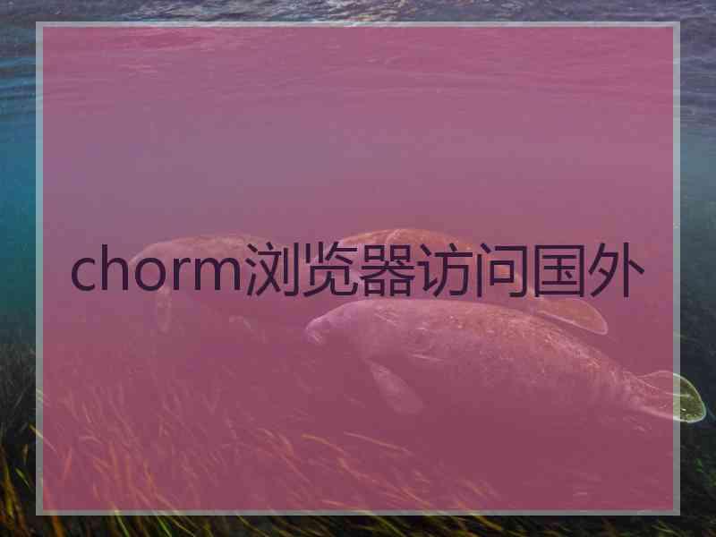 chorm浏览器访问国外
