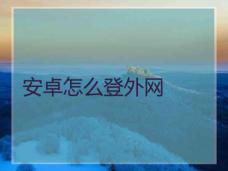 安卓怎么登外网