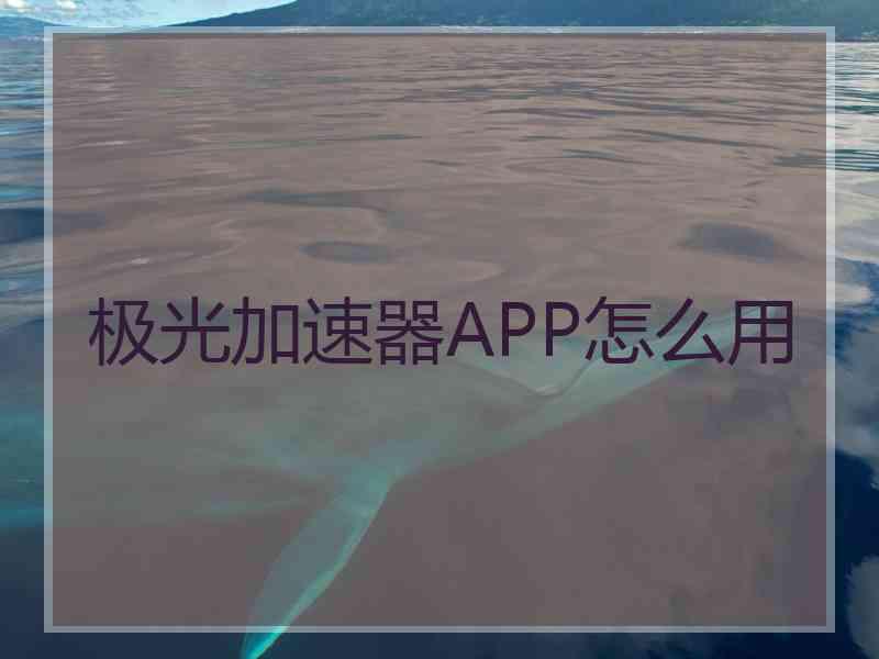 极光加速器APP怎么用
