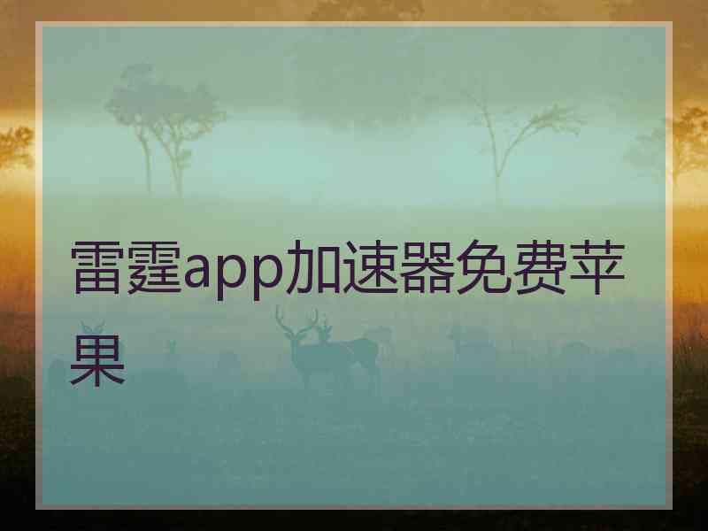 雷霆app加速器免费苹果